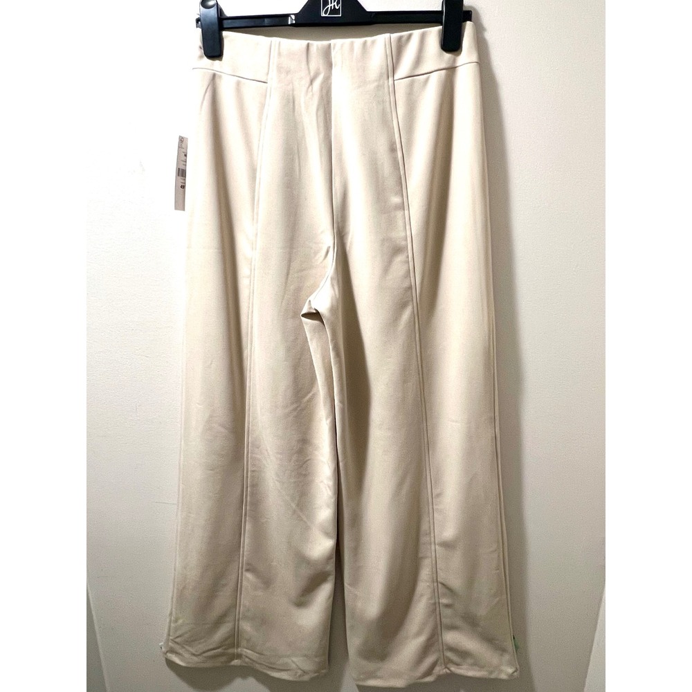 Suzy Shier Womens Wide Leg Seam Front Trousers Beige Cream Size M NWT